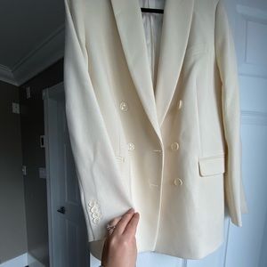 Zara double breasted blazer ecru
